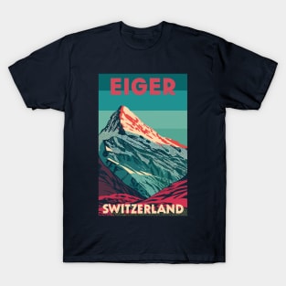 A Vintage Travel Art of Eiger - Switzerland T-Shirt